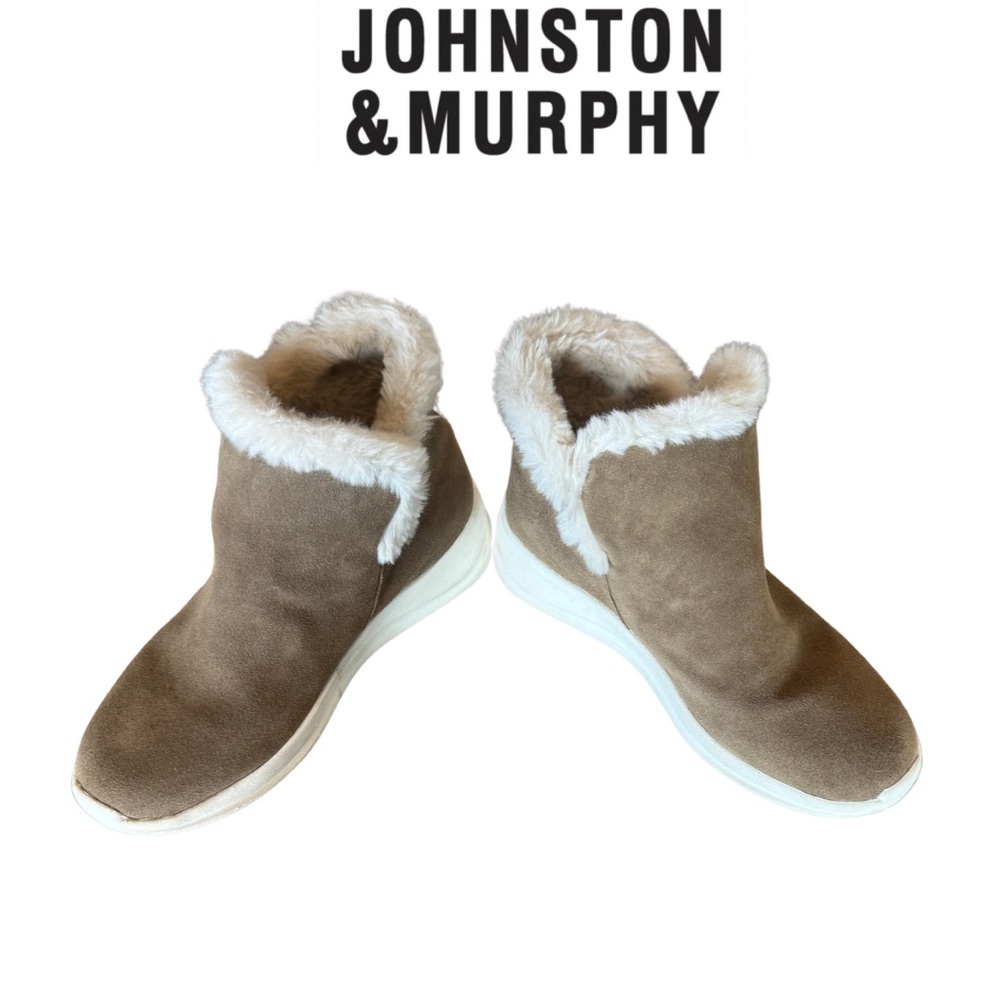 Johnston Murphy Mollie Sherling Whisky Waterproof Suede Bootie 7 Trufoam snow - Picture 5 of 12